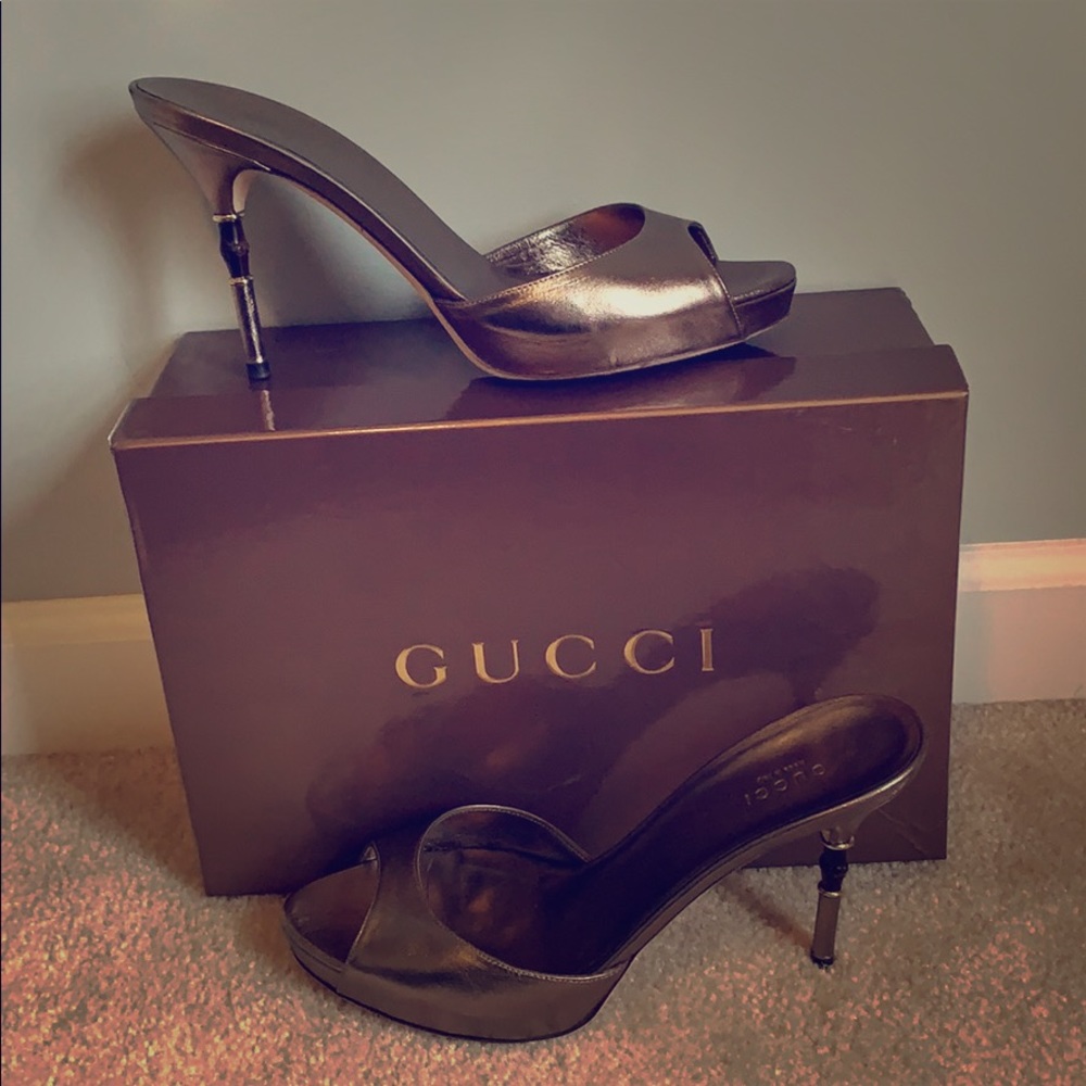 Gucci Sand Pelle S.Cuoio Napa Silk Sasso size 39